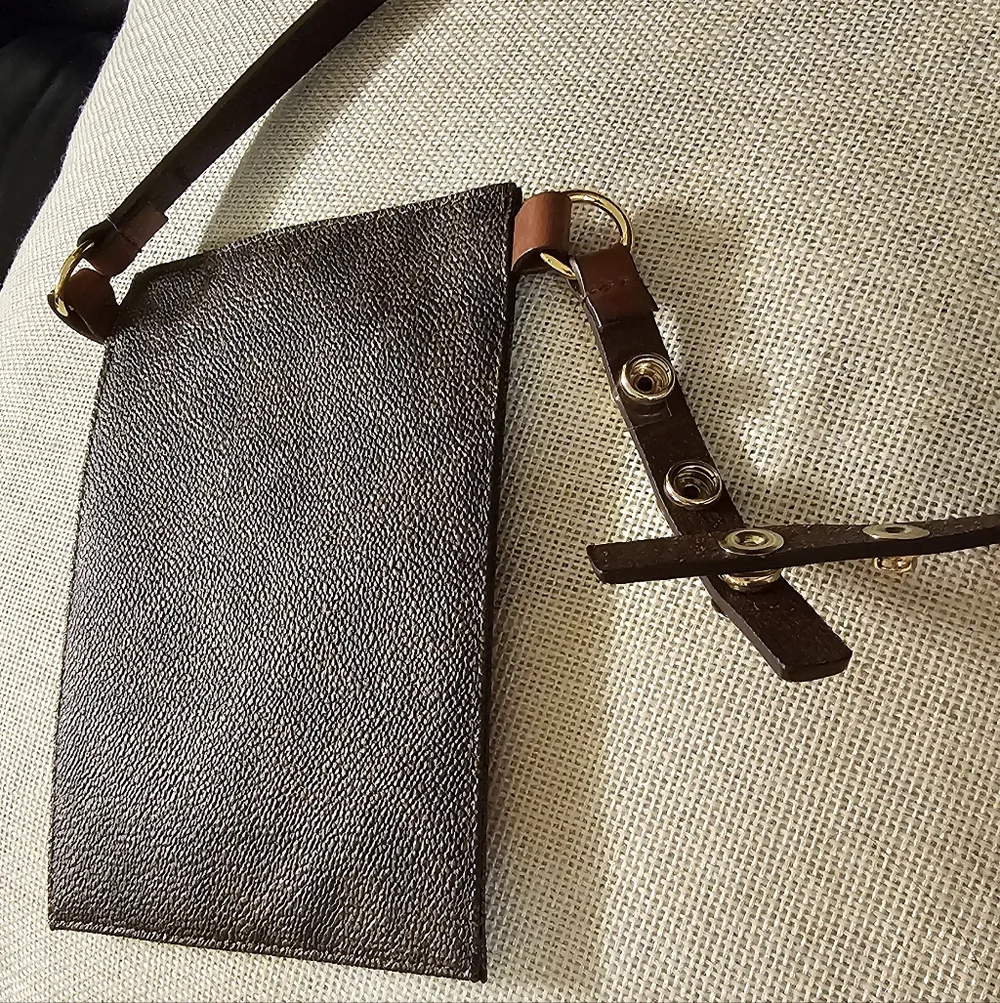 Michael Kors Logo Applique Belt Bag Brown Monogram Waist Pouch Sz Small EUC